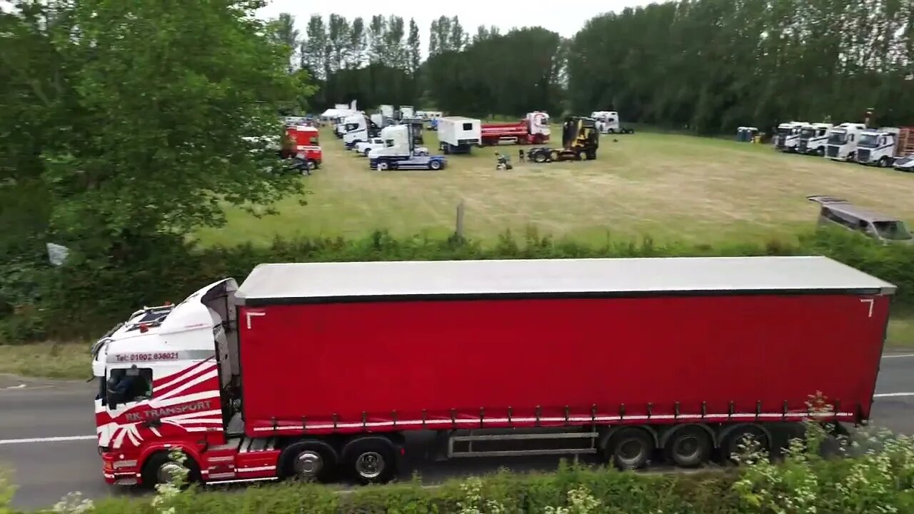 Trucks Leaving - Welsh Drones Trucking