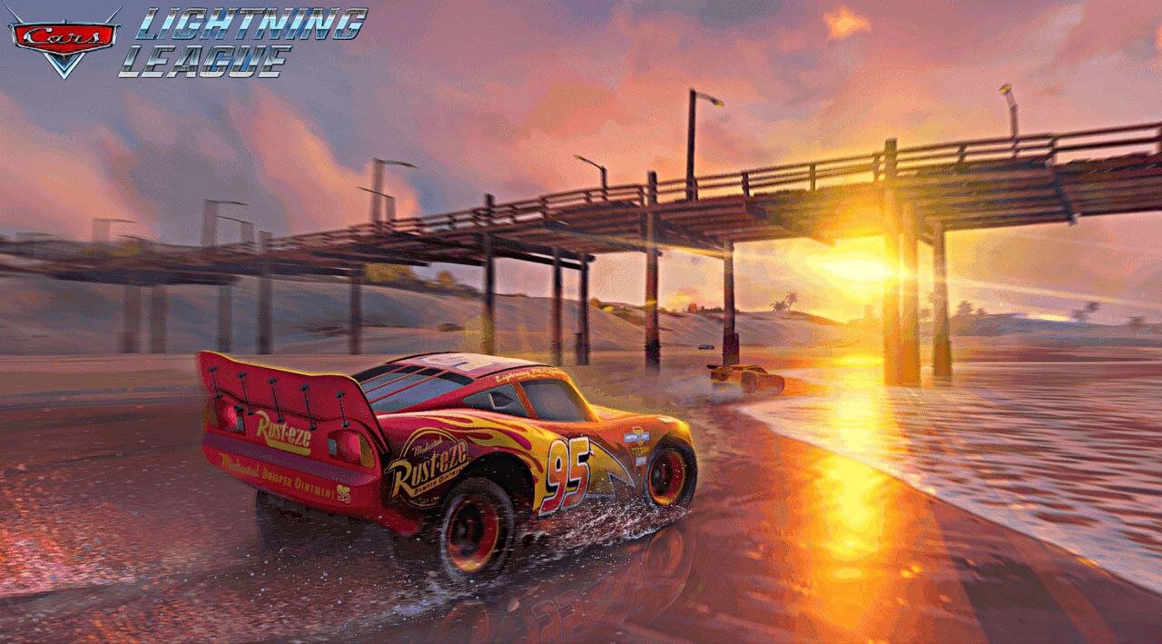 Jugando Cars La Liga del Rayo en la Playa