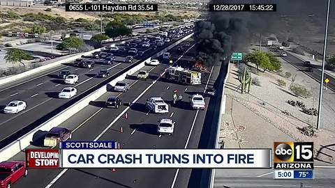 Car fire on Loop 101 near Hayden Road