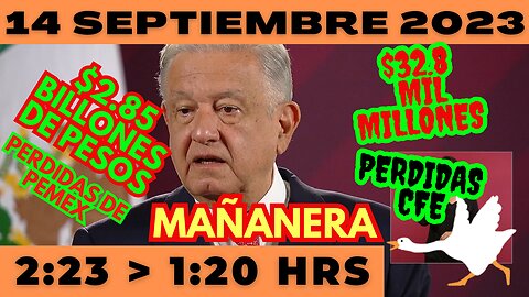 💩🐣👶 AMLITO | Mañanera *Jueves 14 de Septiembre 2023* | El gansito veloz 2:23 a 1:20.