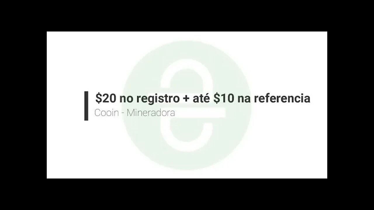 Finalziado - Airdrop - Mineradora - Cooin - $20 + ( de $5 até $10)/ref