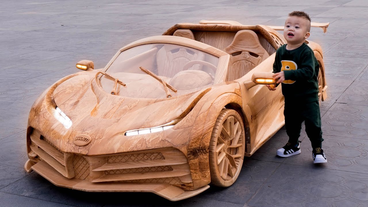 Wood Carving CR7s Bugatti Centodieci