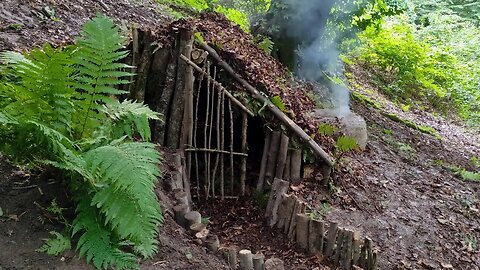 Camping Alone At Night | BUSHCRAFT UNDERGROUND HOUSE BUILDING | Outdoors Survival Tips