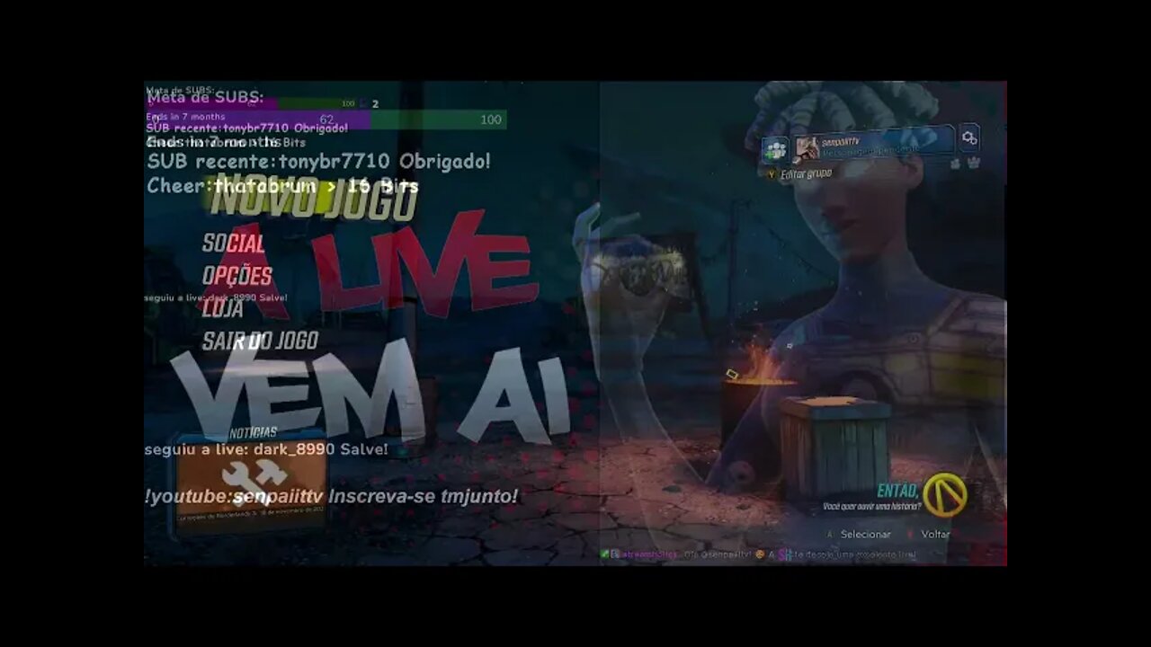 LIVE:BORDERLANDS 3 O INICIO,PAYDAY 2 4 FUN E WATCHPARTYS DO DIA | PTBR/ENG | !PIX | 👑70 C | !YT |