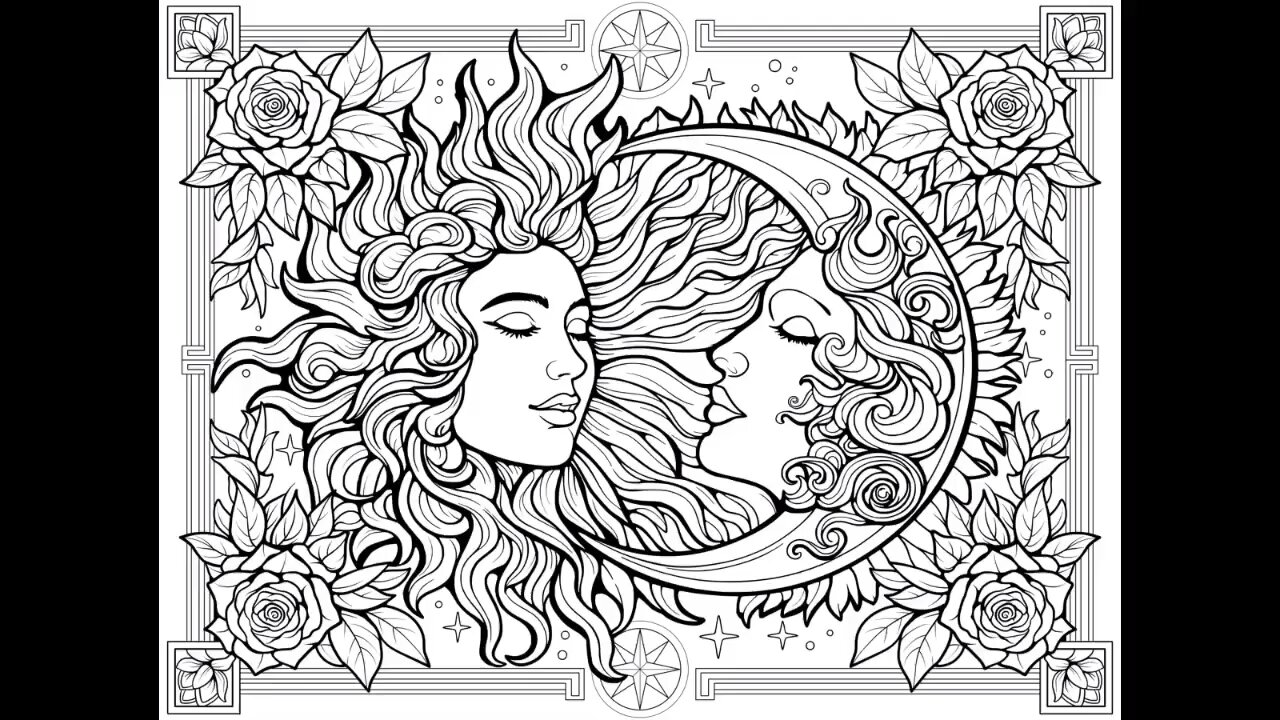 Sun & Moon coloring in Vista Color
