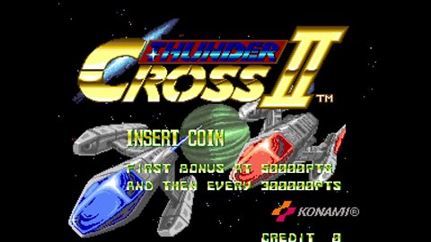 Thunder Cross II Arcade Game, Konami 1991, Longplay