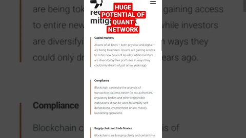 QUANT NETWORK TOKEN POTENTIAL #quantnetwork #quant #interoperability #cryptoinvesting
