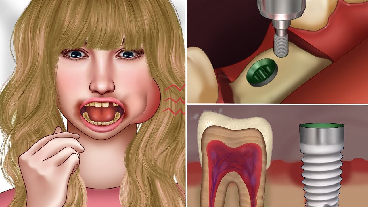 ASMR Surgical and restorative dental Implants animation