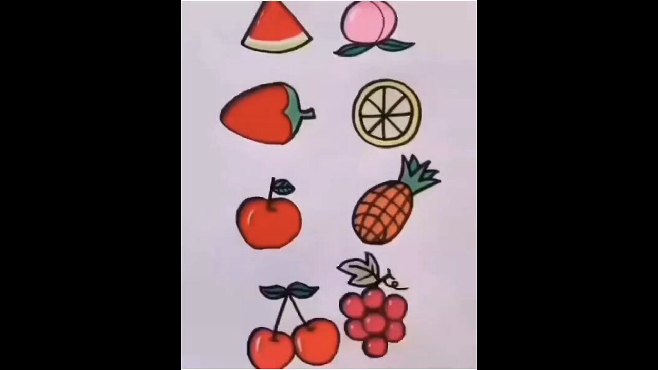 Simple #colorful fruit drawing for #Kids #Adults can teach in #Kindergarten #school.