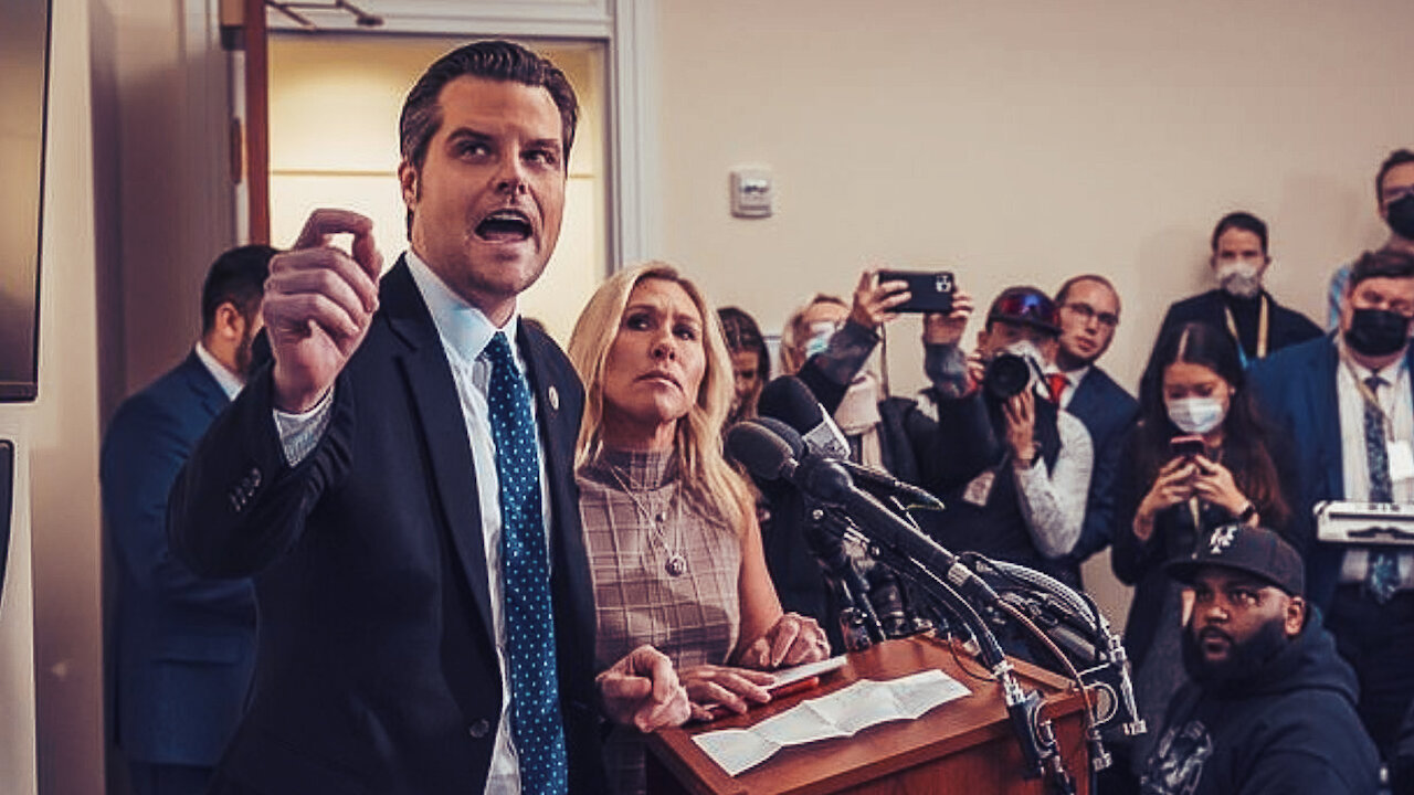 Marjorie Taylor Greene And Matt Gaetz Hold Press Conference On January 6th Lies