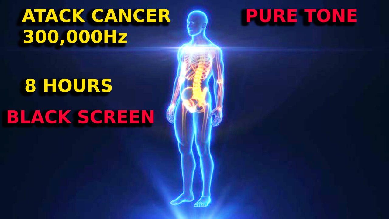 ATTACK CANCER pure tone 300,000 Hz frequency healing | BLACK SCREEN