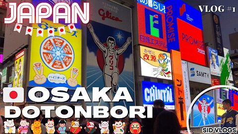 Exploring The Vibrant Streets of DOTONBORI OSAKA | Gaming at Round 1 | VLOG #1 HINDI