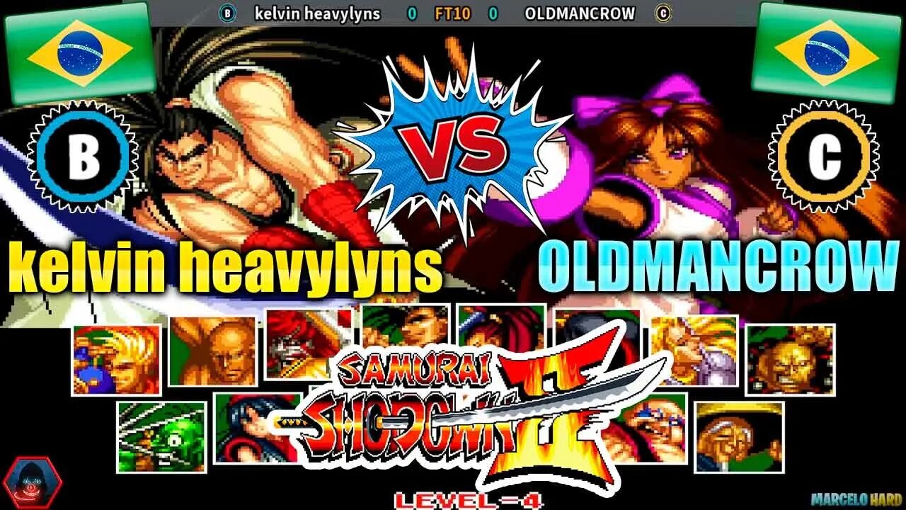 Samurai Shodown II (kelvin heavylyns Vs. OLDMANCROW) [Brazil Vs. Brazil]