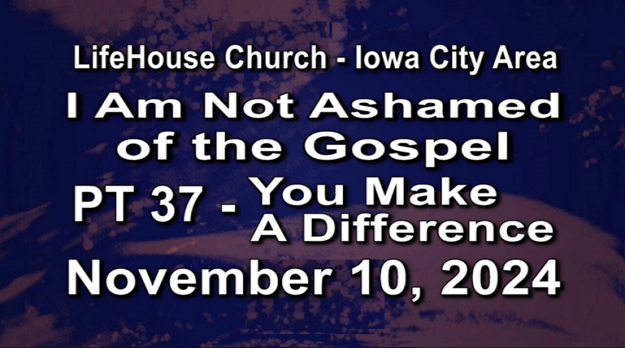 LifeHouse 111024–Andy Alexander “I Am Not Ashamed” (PT37) You Make A Difference