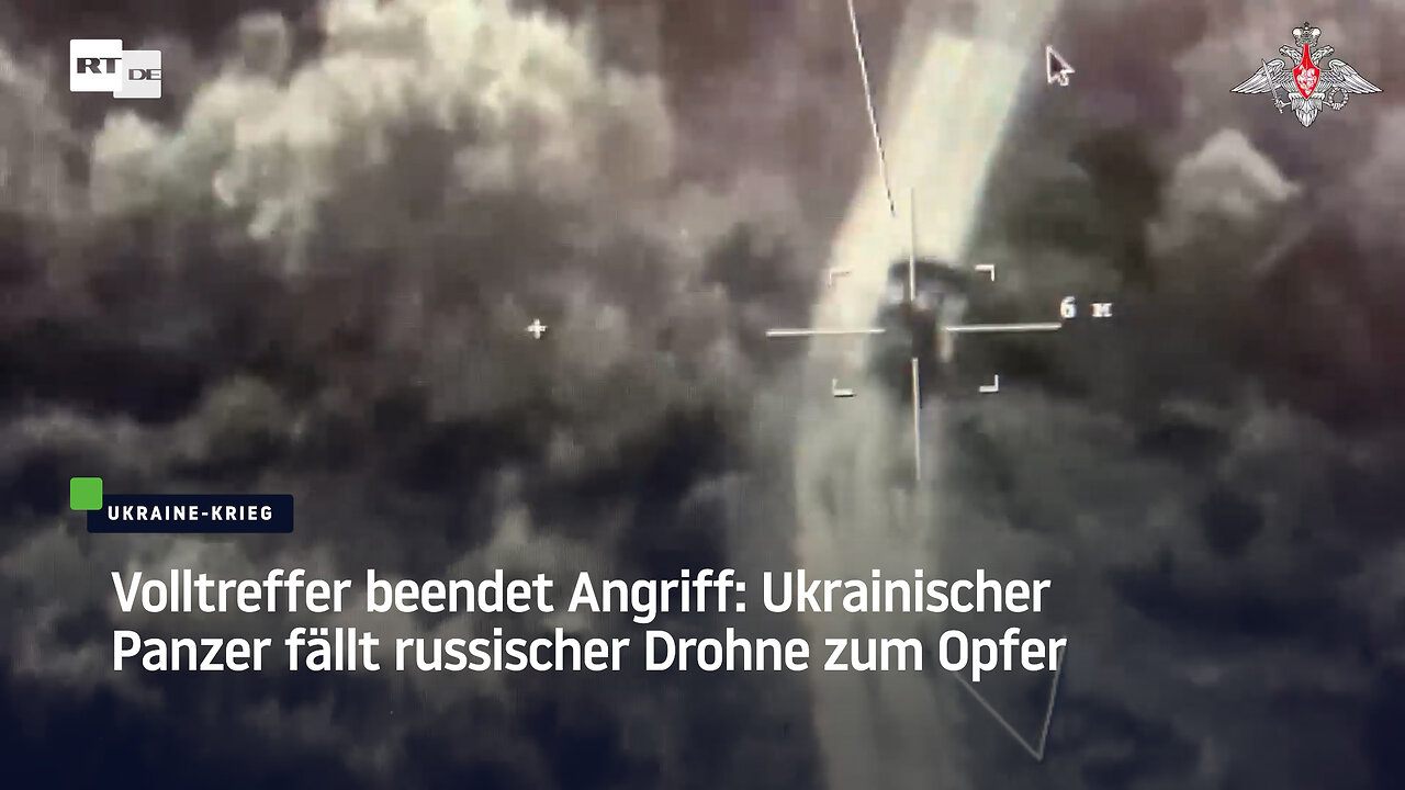 Volltreffer beendet Angriff: Ukrainischer Panzer fällt russischer Drohne zum Opfer