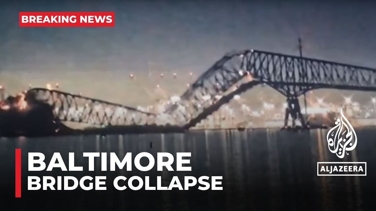 Baltimore bridge collapse: Bridge collapses into water after being struck by ship