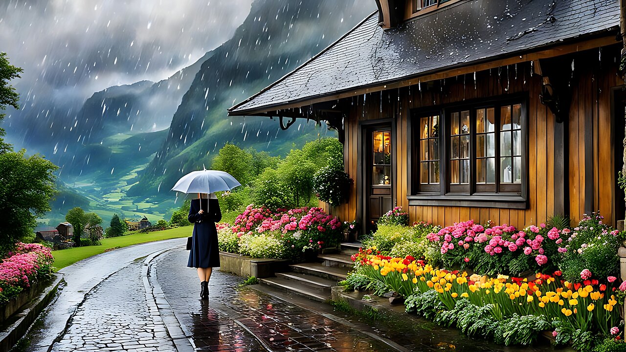 Rainy Walk in the Swiss Alps – This Swiss Village is Amazing!