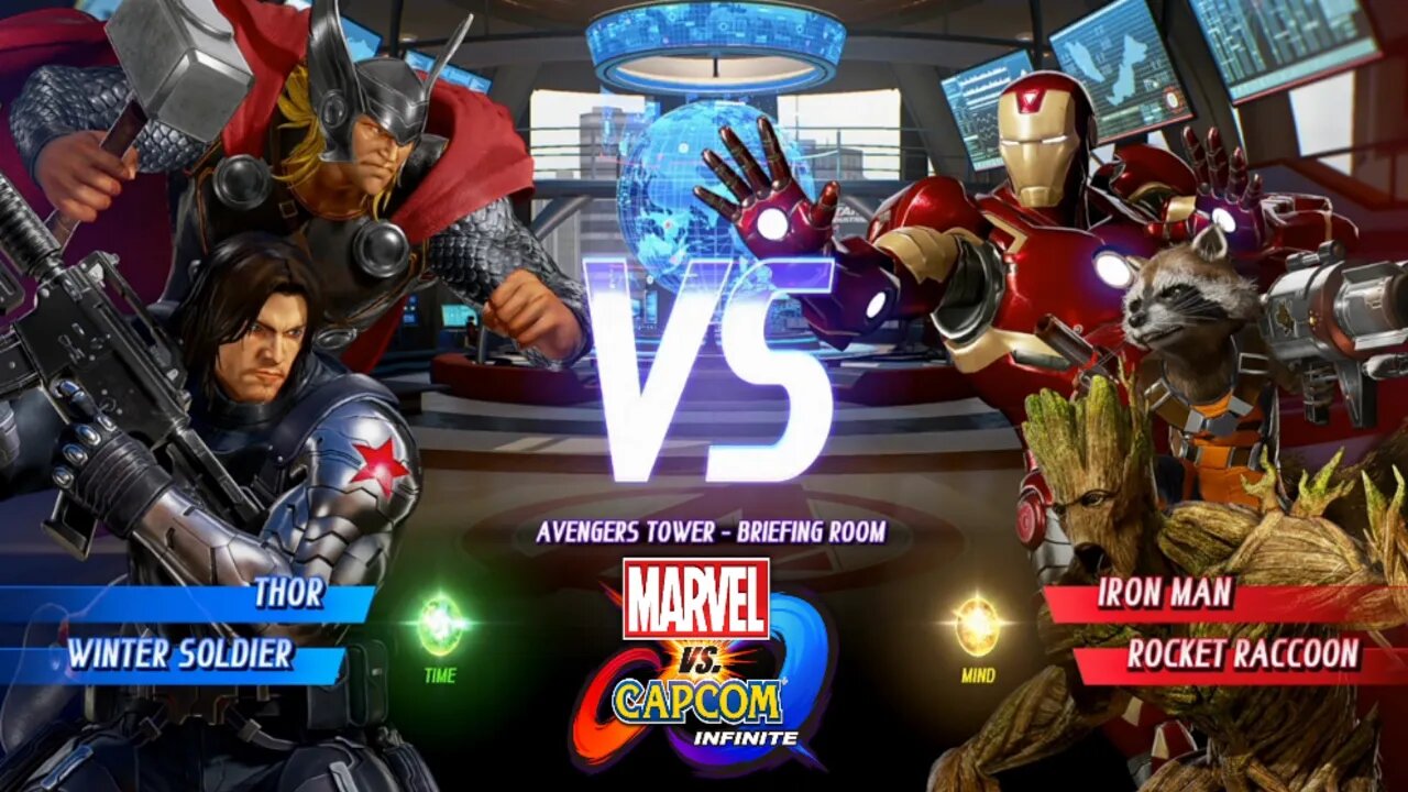 Thor & Winter Soldier VS Iron Man & Rocket Raccoon Marvel vs Capcom Infinite