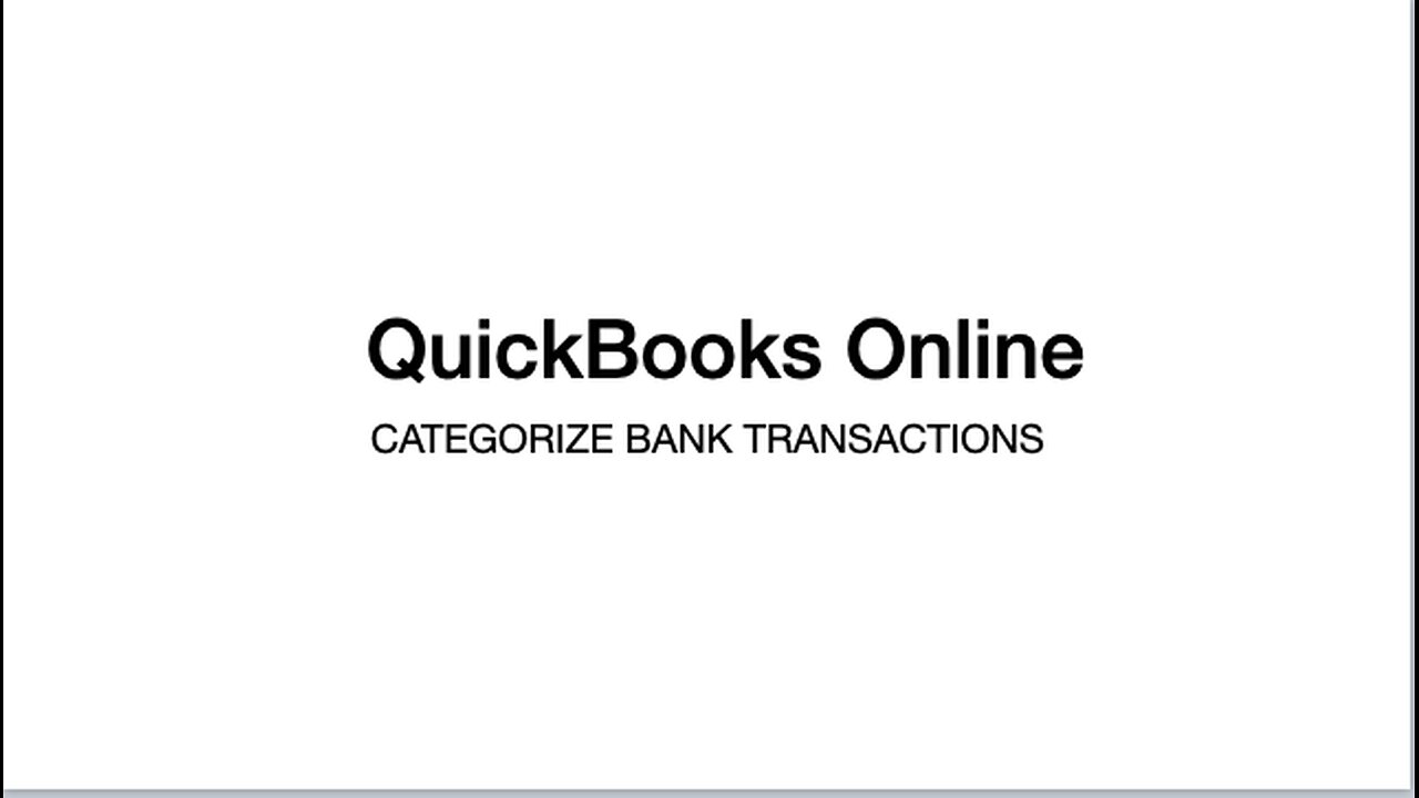 QuickBooks Online - Bank Categorizations