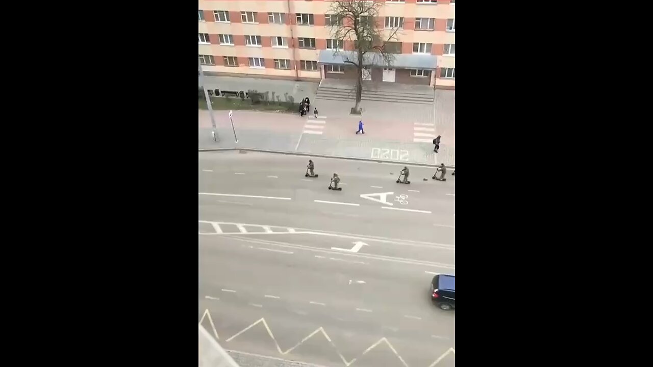 Ukrainian Military On Scooters