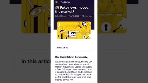 Fake news moved the market? #cryptomash #cryptomashnews #cryptonews #viralvideo2022 #ytshorts