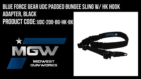 Blue Force Gear UDC Padded Bungee Sling w/ HK Hook Adapter, Black - UDC-200-BG-HK-BK