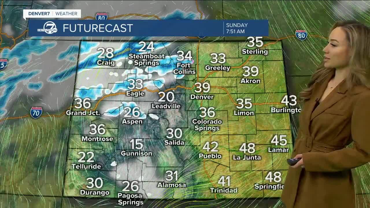 We warm up and dry out in Denver this weekend, with mountain snow Sunday