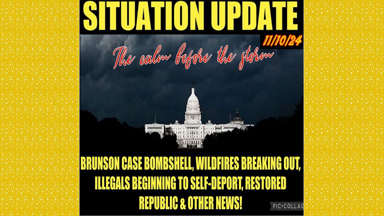 SITUATION UPDATE 11/10/24 - Brunson Case Bombshell, Wildfires, Illegals Self-Deporting, Vt Intel