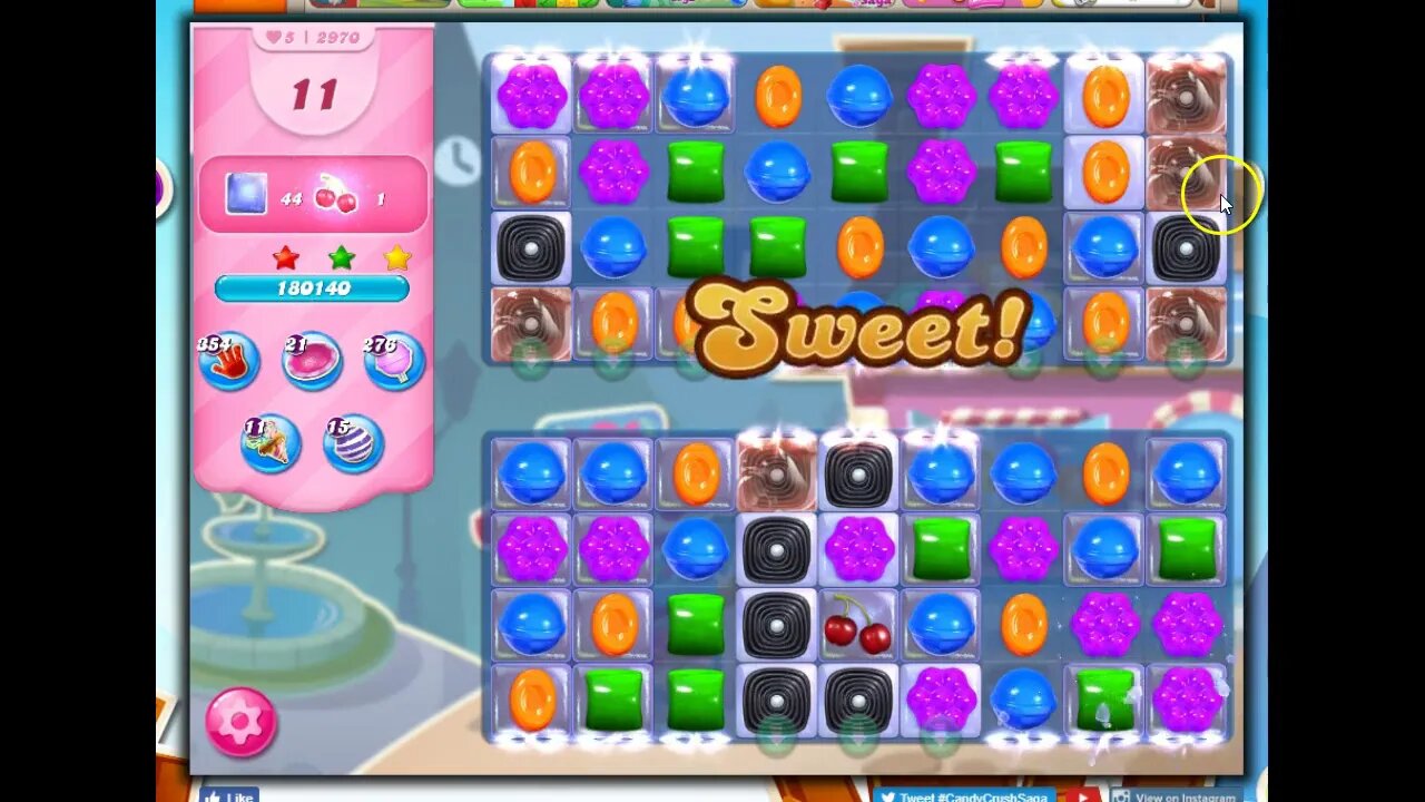 Candy Crush Level 2970 Talkthrough, 18 Moves 0 Boosters