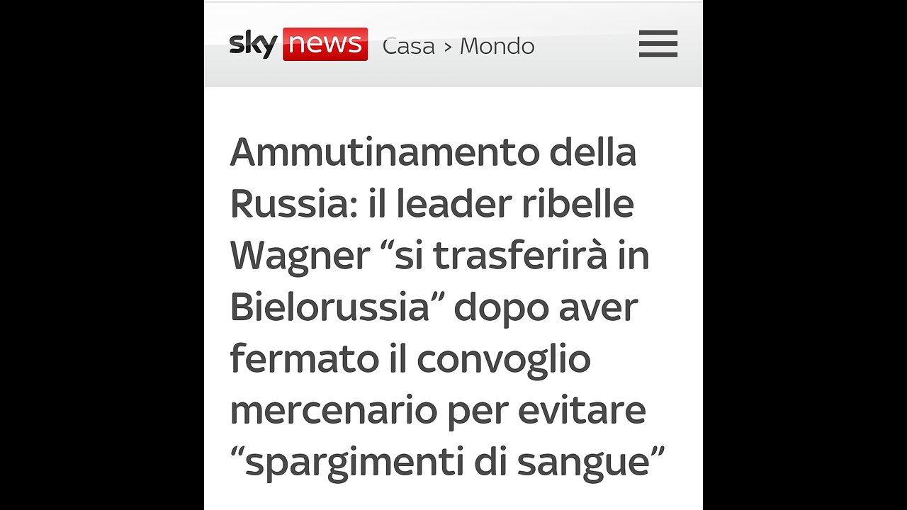 RUSSIA: "Vicenda del GRUPPO WAGNER - cronaca degli eventi legati al 24 giugno 2023" (in descrizione il Link originale)