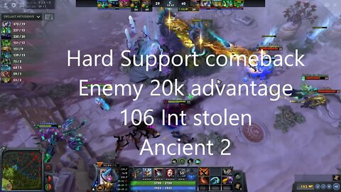 EPIC hard support silencer comeback! 106 int stolen! (no commentary)