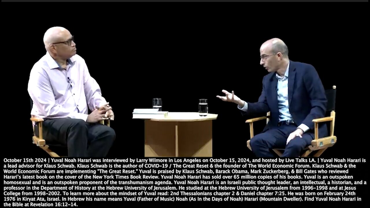 Yuval Noah Harari | "You Apply to a Bank to Get a Loan. It's An AI Deciding Whether to Give You a Loan. You Apply for a Job. It's An AI. Decisions About What News Will Reach the Top of the News Feed. It's An AI." - 10/15/2024