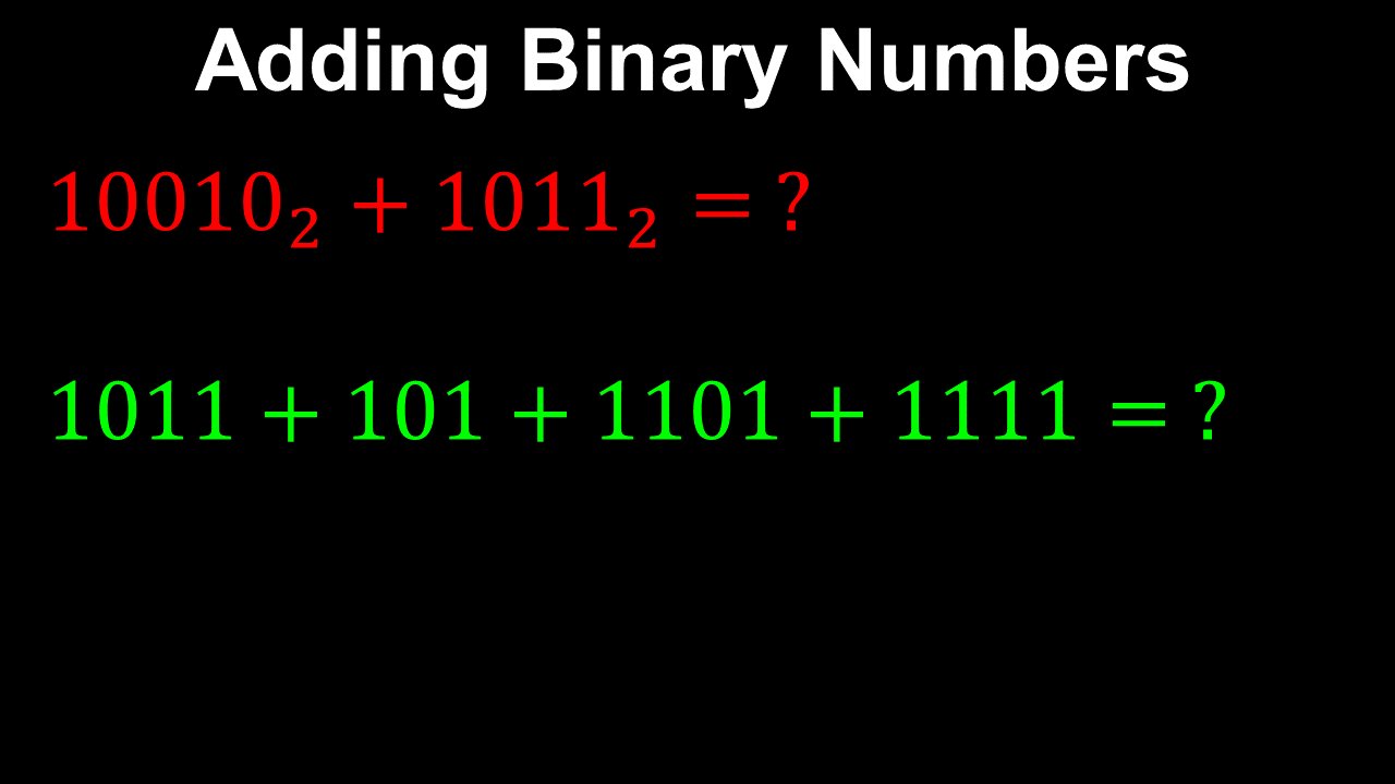 Adding Binary Numbers - Discrete Mathematics