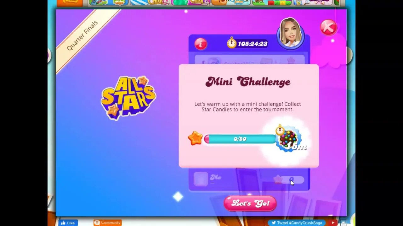 The Start of All Stars US Quarter Finals in Candy Crush Saga