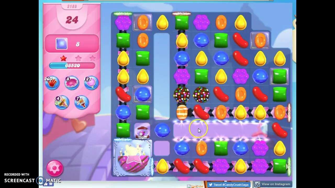Candy Crush Level 2188 Audio Talkthrough, 2 Stars 0 Boosters