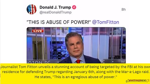 Tom Fitton unveils a stunning account of being targeted by the FBI at his own residence