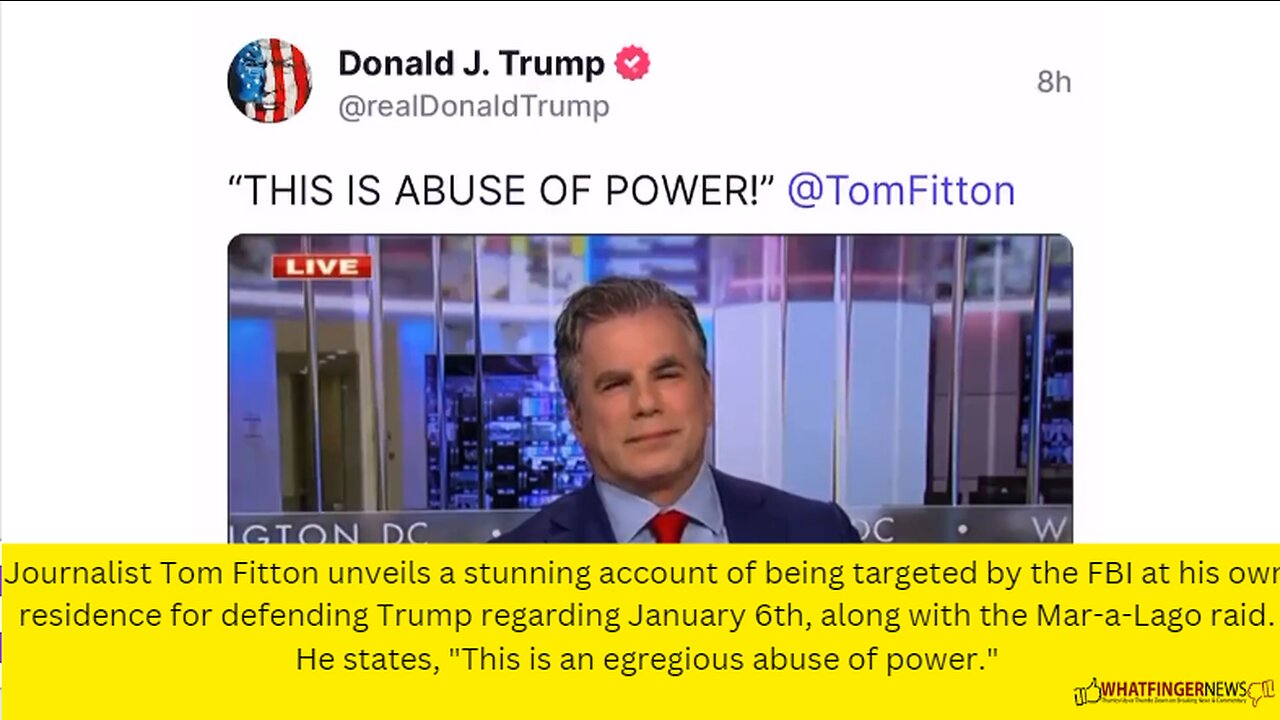 Tom Fitton unveils a stunning account of being targeted by the FBI at his own residence