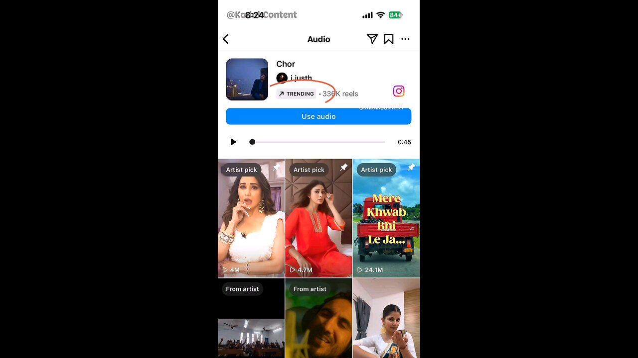 how to find Trending Audios for Instagram