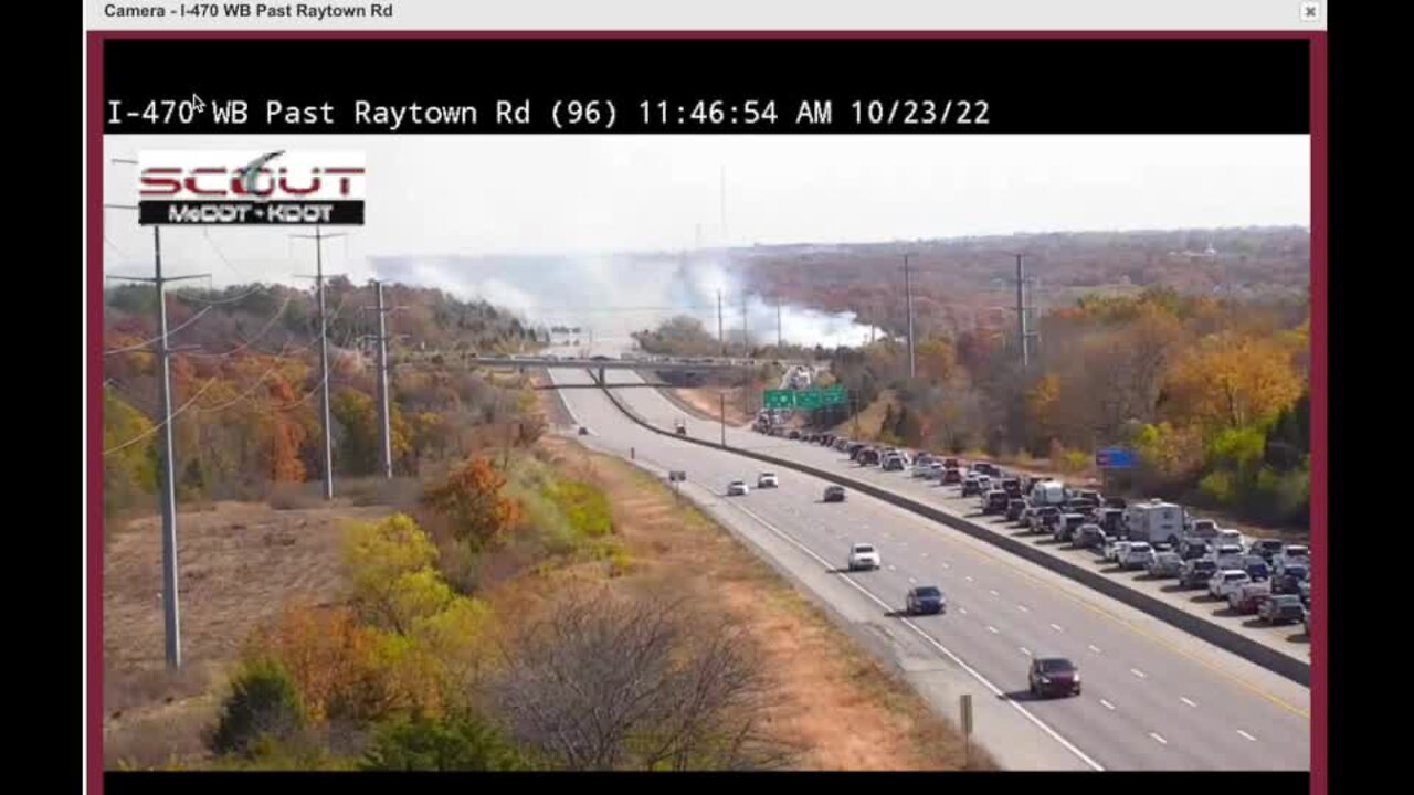 Grass fire shuts down Interstate 470 in Kansas City