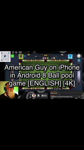 American Guy on iPhone in Android 8 Ball pool game [ENGLISH] [4K] 🎱🎱🎱 8 Ball Pool 🎱🎱🎱