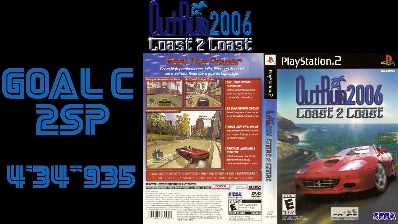 OutRun 2006: Coast 2 Coast [PS2] 2SP Goal C [4'34"935] 4th place