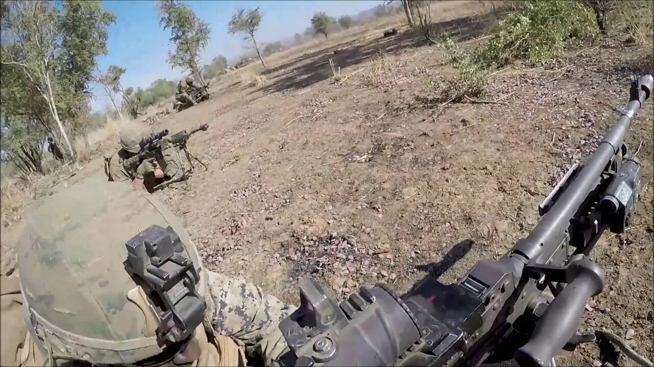 US Marines and Australian Soldiers Conduct a Mechanized Infantry Assault - Exercise Koolendong 2021