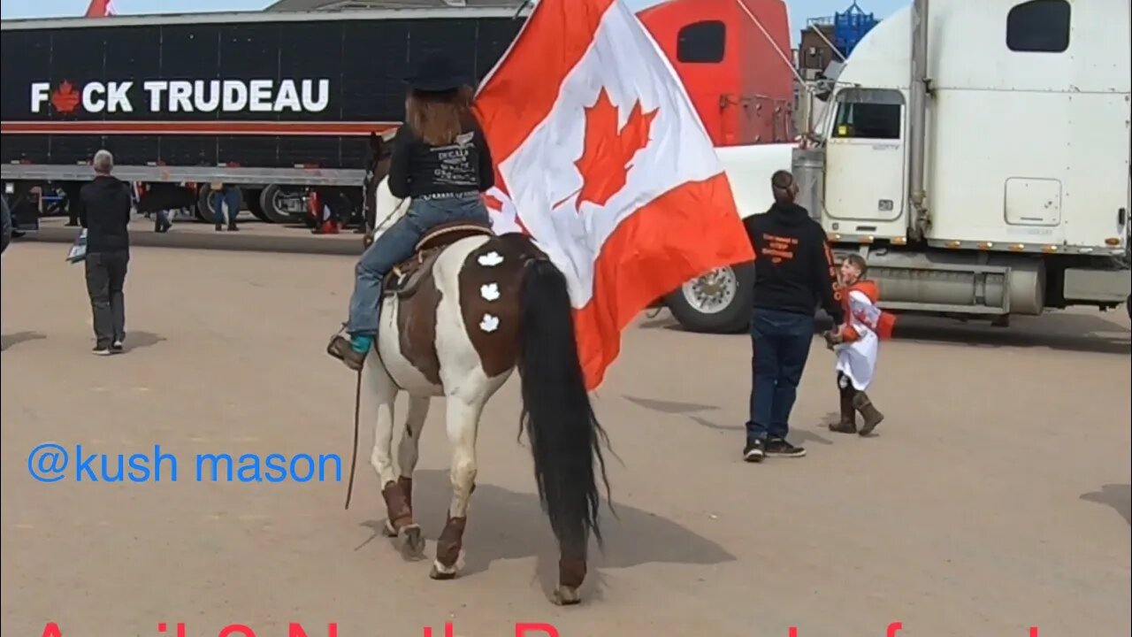 Gateway to the North freedom convoy April 2 2022 North Bay waterfront rally