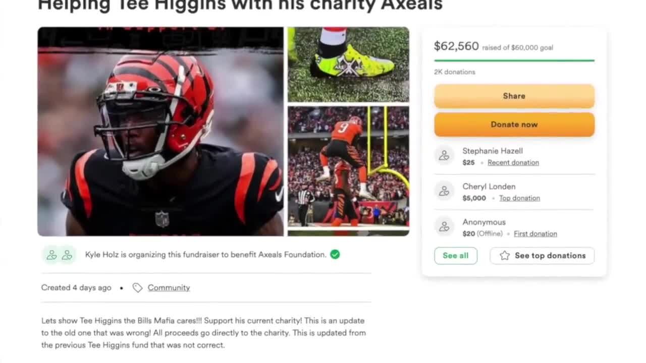 Buffalo Bills Mafia supports Axe ALS Foundation, Tee Higgins
