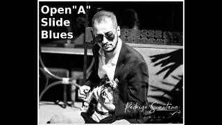 um Blues em Open A (Lá aberto) com slide (Bottleneck).