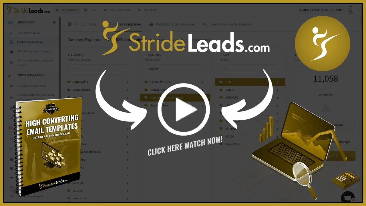 StrideLeads.com Basic Overview - Access Over 15 Millions B2B Contact Emails For Scalable Cold Email