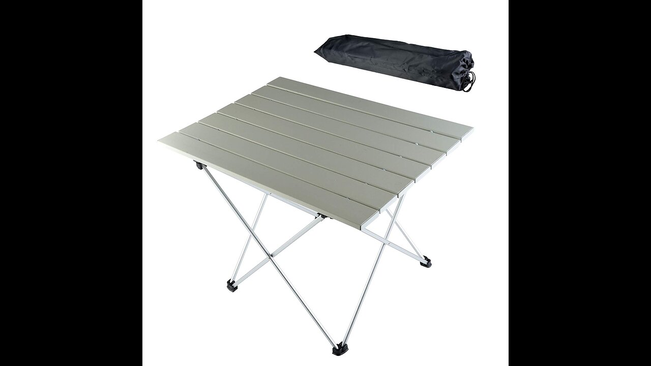 PORTAL Portable Folding Camping Table Ultra Lightweight Folding Compact Table 4 Adjustable Legs...