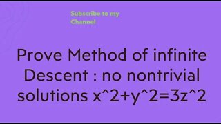 Prove Method of infinite Descent : no nontrivial solutions x^2+y^2=3z^2