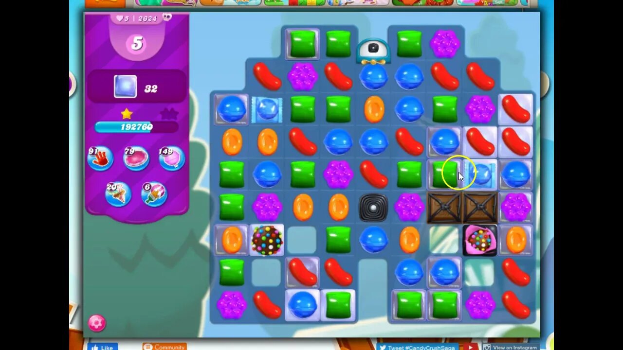 Candy Crush Level 2624 Talkthrough, 20 Moves 0 Boosters
