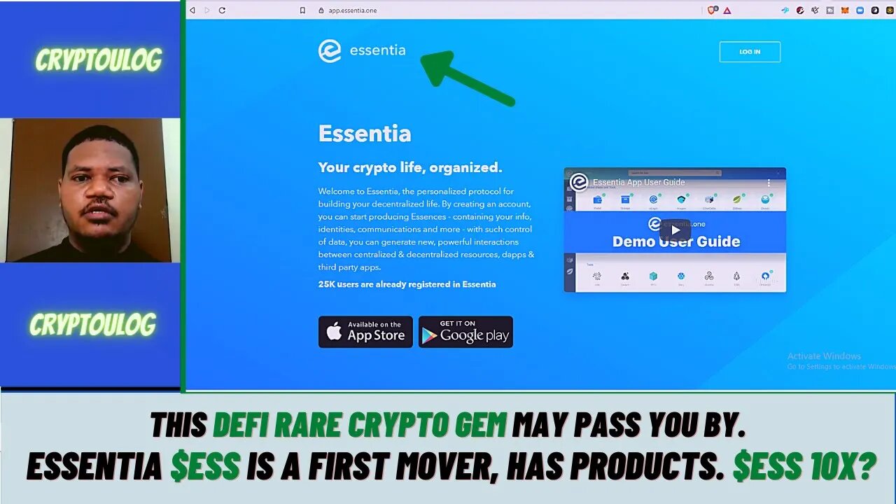 This DEFI Rare Crypto Gem May Pass You By. Essentia $ESS Is A First Mover, Has Products. $ESS 10X?